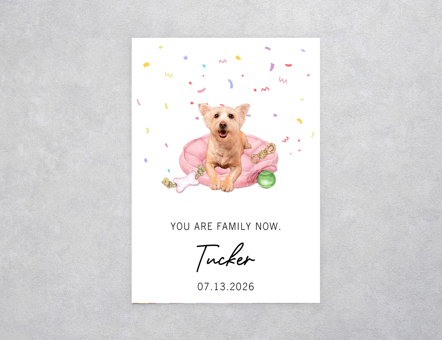 Watercolor Dog Welcome Home Custom Card