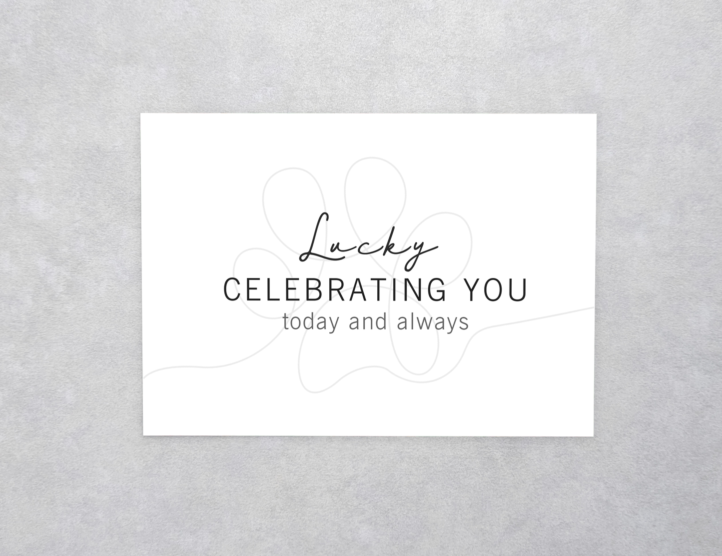 Minimalist Paw Print Pet Birthday Card
