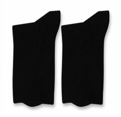 39% Wool Solid-Color Double-Needle Double-Path Mid-Calf Women’s Socks (Beige/Grey/Black Options)