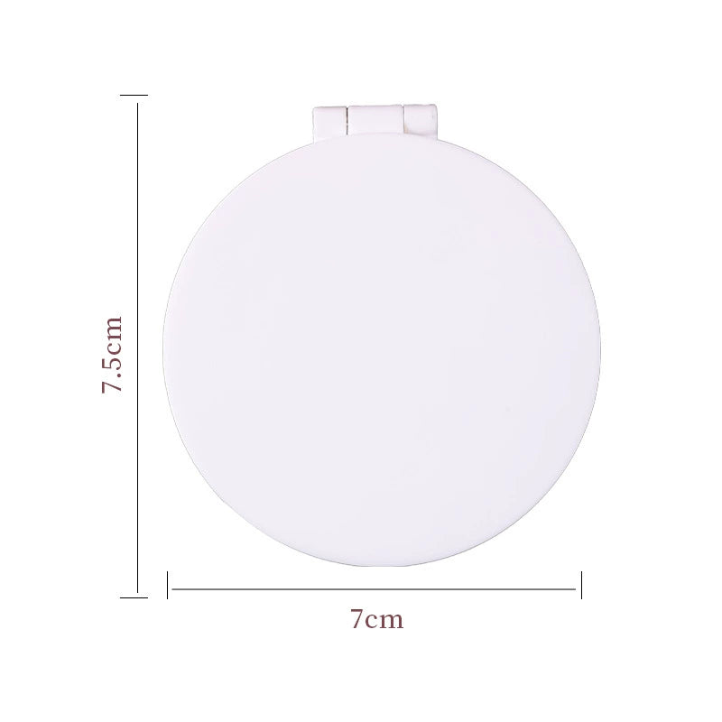 Round Foldable Makeup Mirror (Compact Flip-Top) – Portable Touch-Up Mirror (Multiple Pastel Colors)