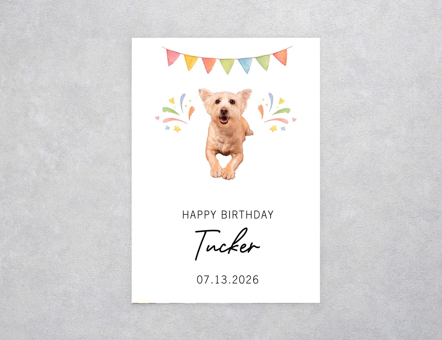 Watercolor Dog Minimalist Pet Birthday Card