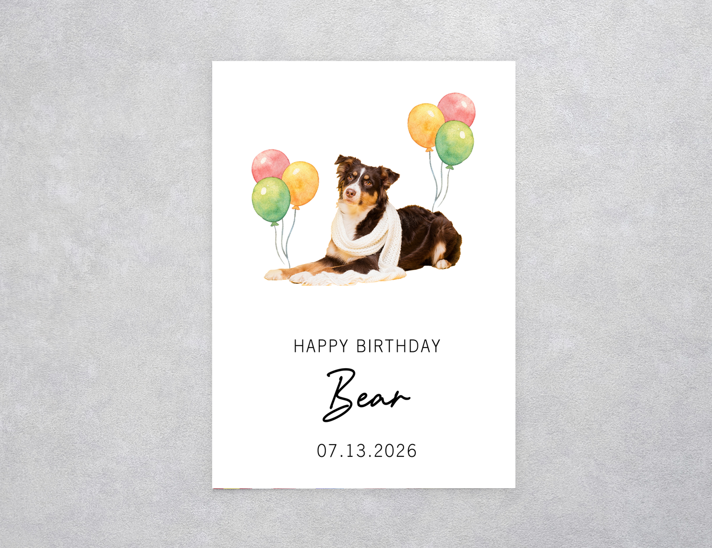 Watercolor Dog Minimalist Pet Birthday Card