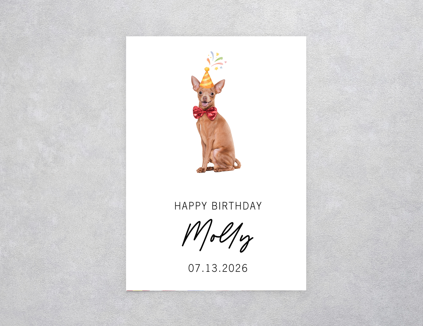Watercolor Dog Minimalist Pet Birthday Card