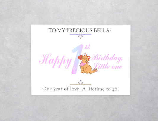 Pastel Pet 1st Birthday Custom Card