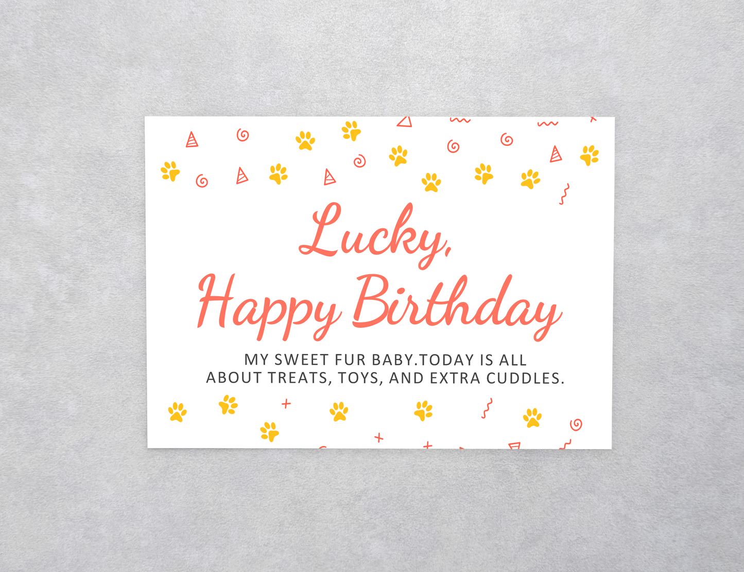 Paw Print Pet Birthday Custom Card