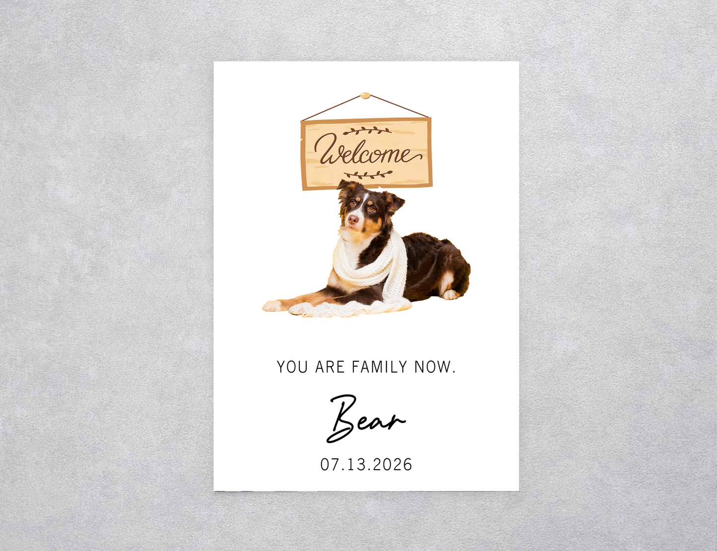 Watercolor Dog Welcome Home Custom Card