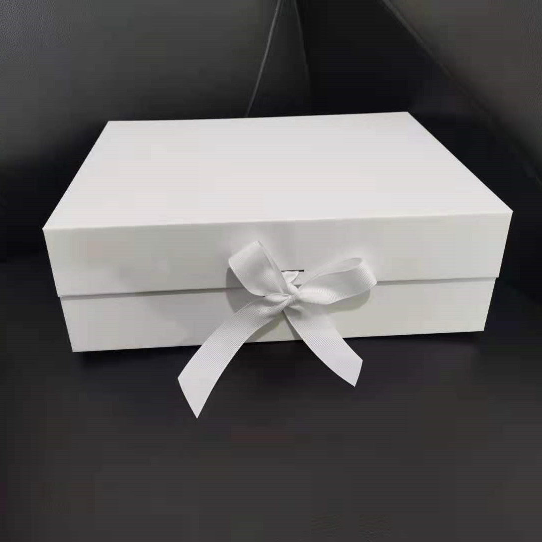 White Empty Gift Box (Small/Medium/Large Sizes) – With White Ribbon Bow