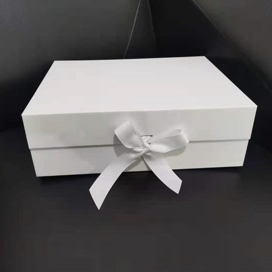 White Empty Gift Box (Small/Medium/Large Sizes) – With White Ribbon Bow