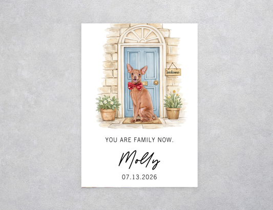 Watercolor Dog Welcome Home Custom Card