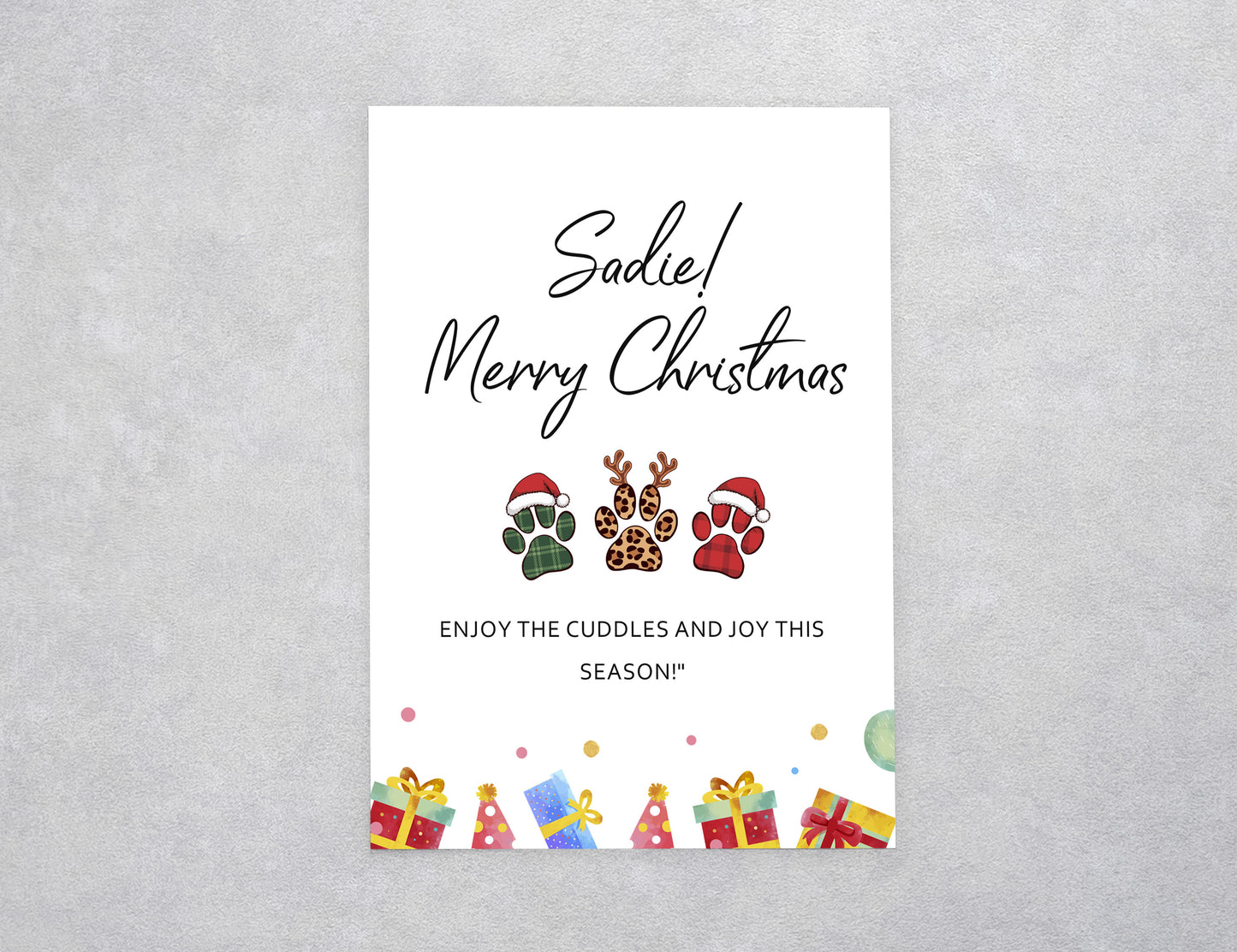 Custom Christmas Pet Greeting Card