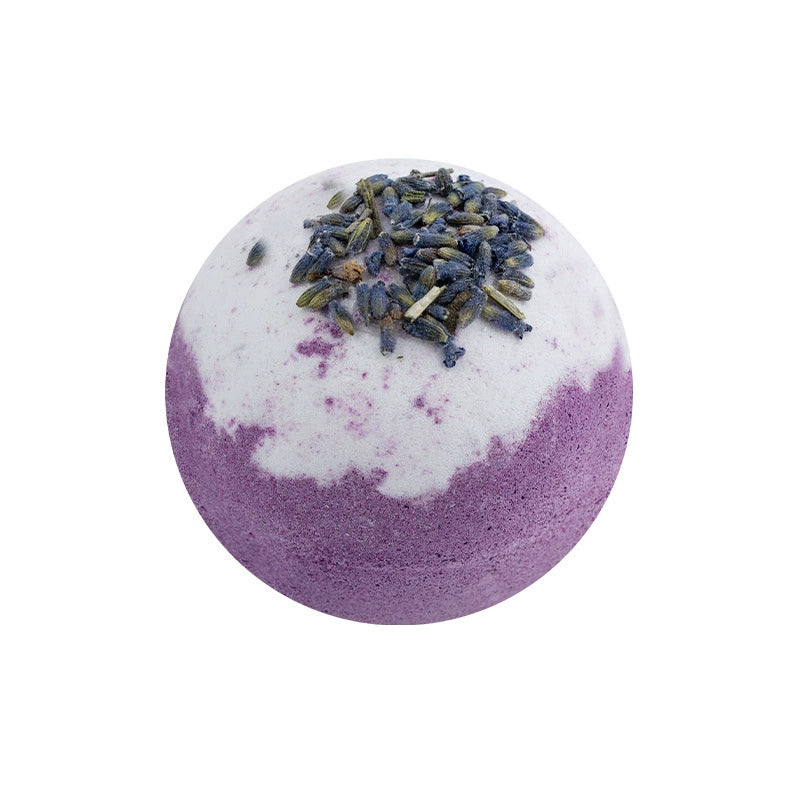 Lavender Dried Flower Bath Bomb – Calming Lavender-Scented Bath Fizz, Relaxing Salt Soak, with Real Lavender Buds for Restful Spa Bath