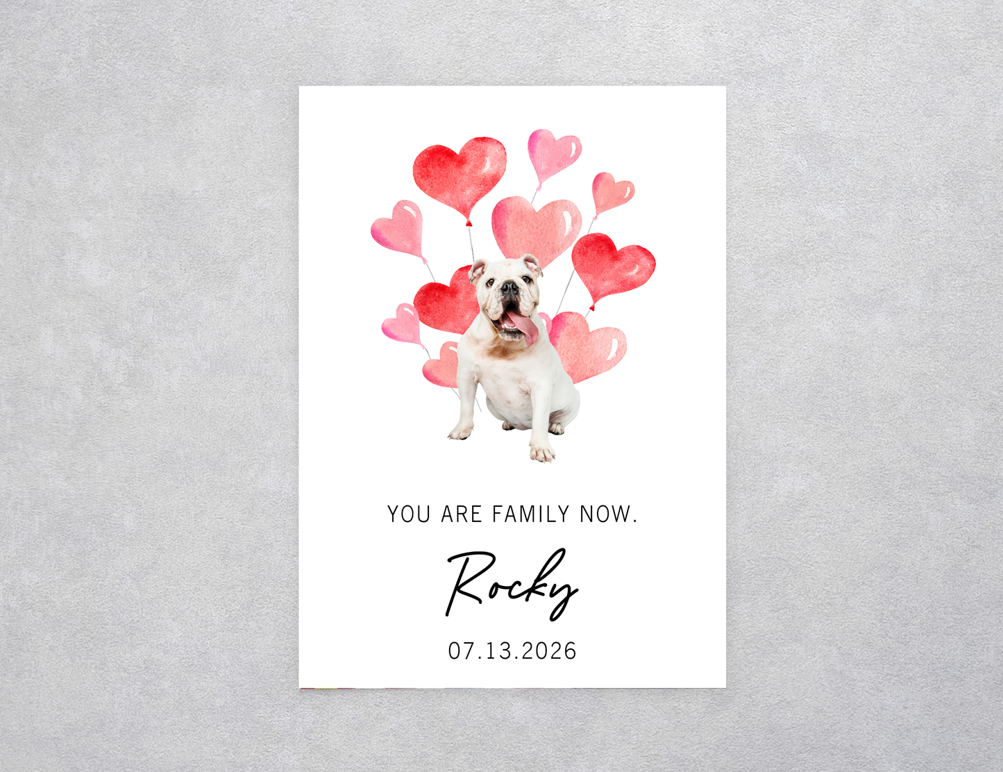 Watercolor Dog Welcome Home Custom Card