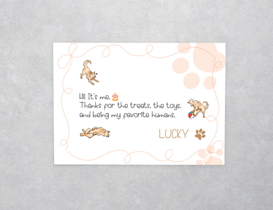 Playful Cartoon Dog & Paw Print Pet Birthday Card