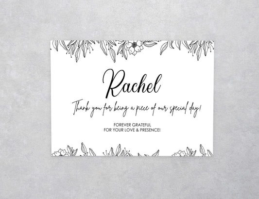 Line Art Floral Custom Thank You Card
