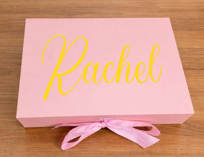 Blush Pink Thank You Teacher Appreciation Gift Box – Customizable Curated Set for Educators (Large Pink Ribbon Box, 31.5×26×10.5cm)