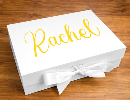 Thank You Teacher Appreciation Gift Box – Customizable Set for Educators (Large White Ribbon Box, 31.5×26×10.5cm)