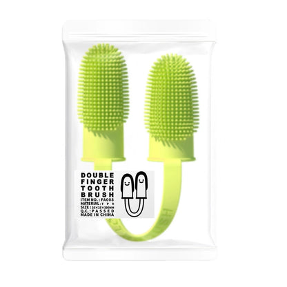 Pet Double Finger Silicone Toothbrush (Multiple Colors) – Easy Oral Care for Dogs & Cats