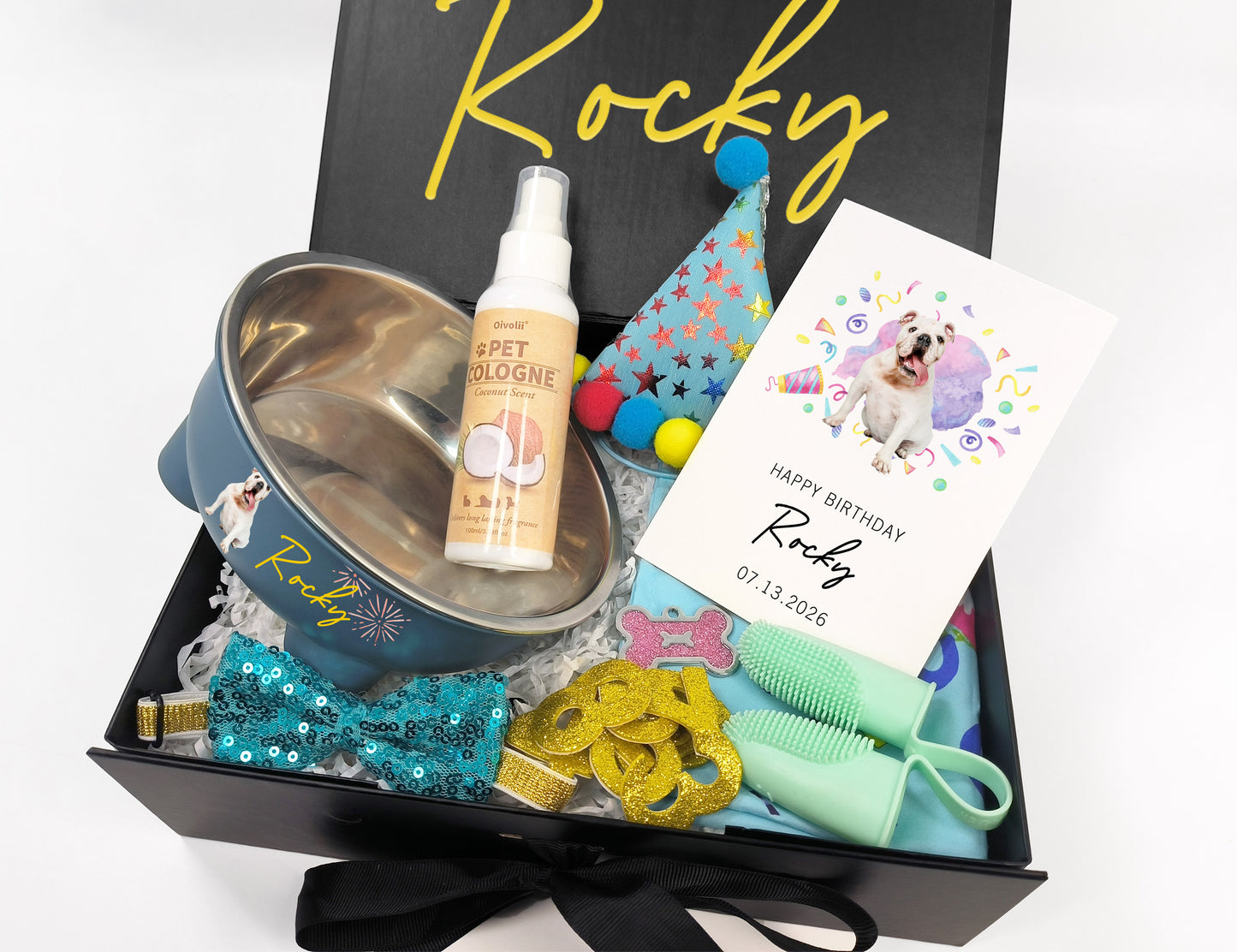 Custom Dog Birthday Party Box – Festive Grooming & Accessory Set