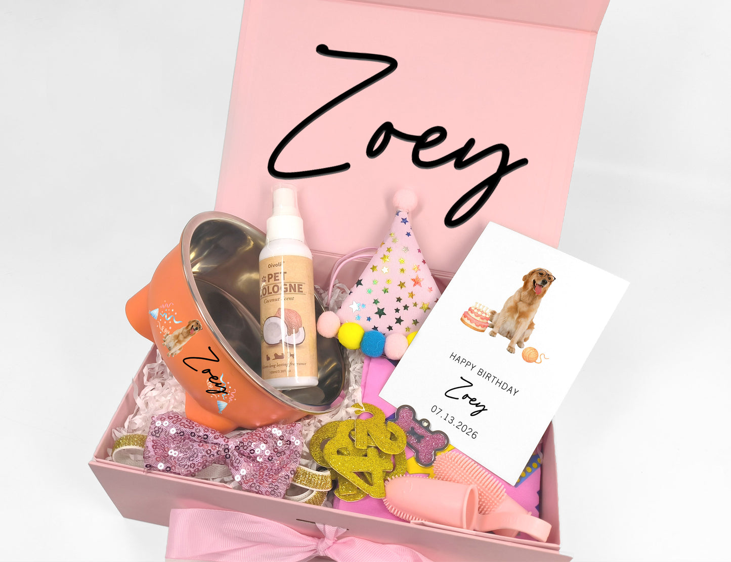 Custom Dog Birthday Party Box – Festive Grooming & Accessory Set