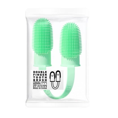 Pet Double Finger Silicone Toothbrush (Multiple Colors) – Easy Oral Care for Dogs & Cats