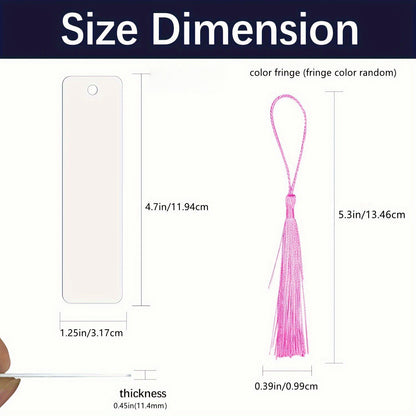 Metal Sublimation Blank Bookmark Set (1 Set) – With Colorful Tassels, Waterproof & Customizable