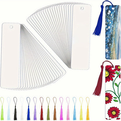 Metal Sublimation Blank Bookmark Set (1 Set) – With Colorful Tassels, Waterproof & Customizable