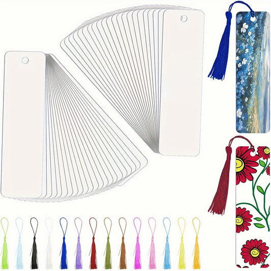Metal Sublimation Blank Bookmark Set (1 Set) – With Colorful Tassels, Waterproof & Customizable