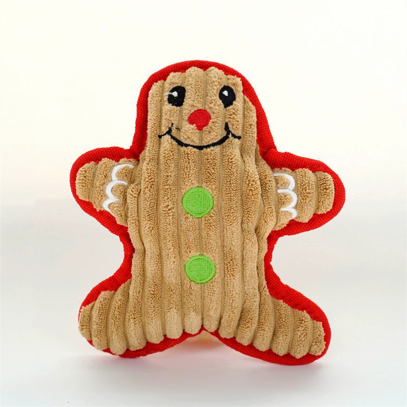 Christmas Pet Plush Squeaky Toys – Chew-Resistant, Multiple Festive Styles