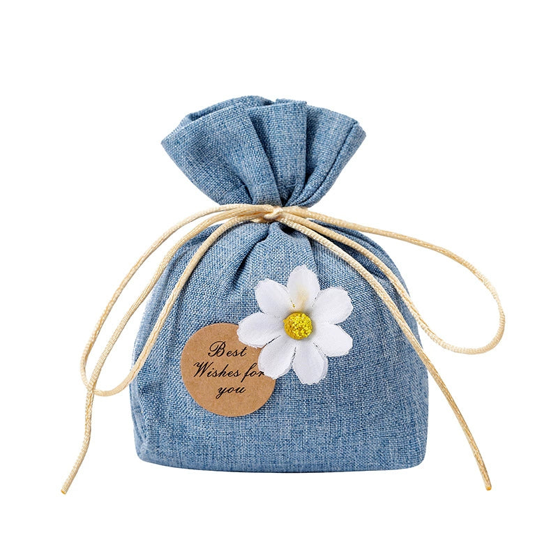 Linen Fabric Scented Sachet – Long-Lasting Fragrance & Odor Eliminator (Multiple Colors with Daisy Decor)