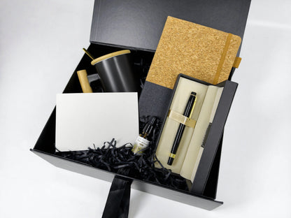 Sophisticated Black Minimalist Men’s Office & Relaxation Gift Box