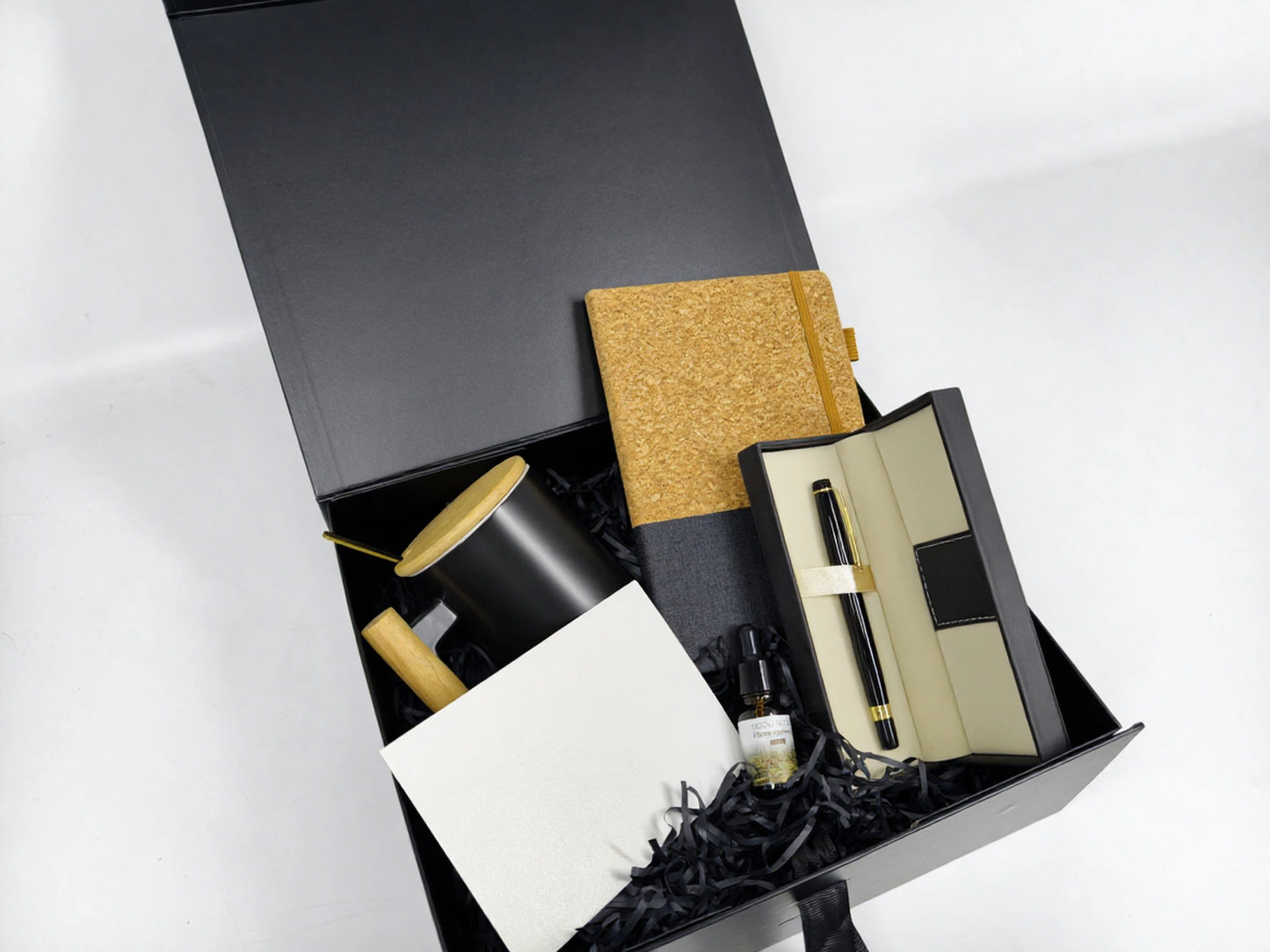 Sophisticated Black Minimalist Men’s Office & Relaxation Gift Box