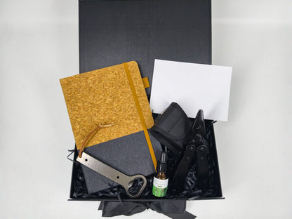 Black Utility & Productivity Men’s Practical Gift Box – Everyday Carry & Reflection Edition