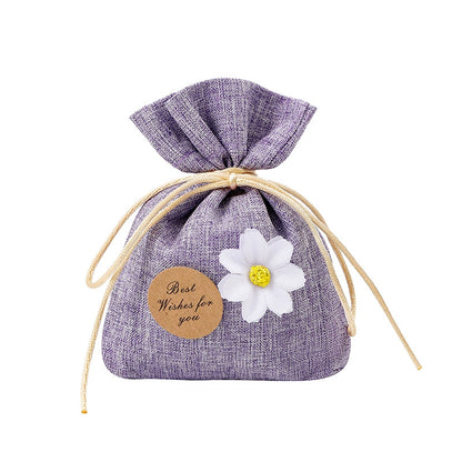 Linen Fabric Scented Sachet – Long-Lasting Fragrance & Odor Eliminator (Multiple Colors with Daisy Decor)