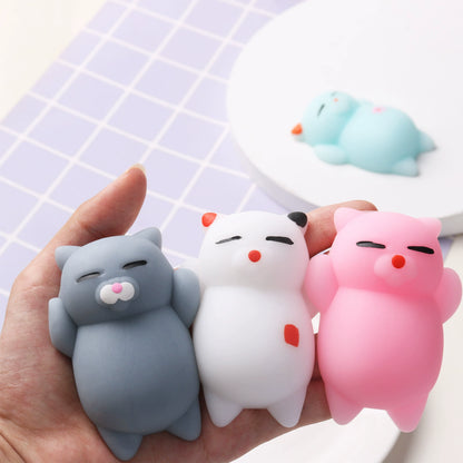 Cute Cat Squishy Stress Relief Toy (TPR Material) – 7.5cm Fidget Squeeze Toy