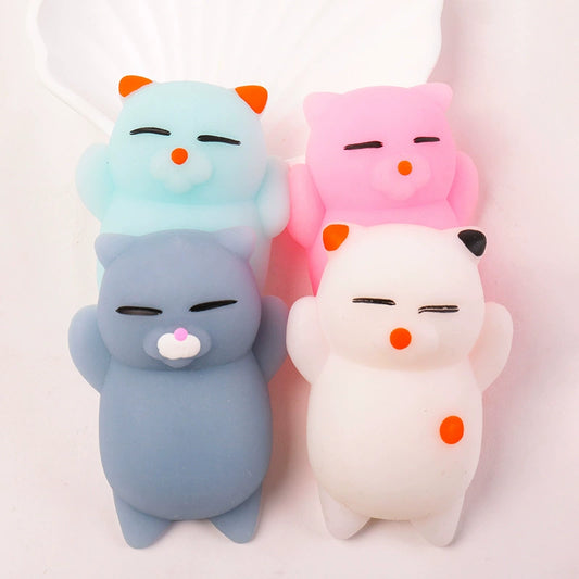 Cute Cat Squishy Stress Relief Toy (TPR Material) – 7.5cm Fidget Squeeze Toy