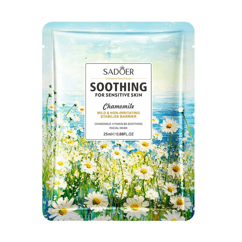 SADOER Flower Extract Facial Mask Collection – Vitamin C Hydrating & Rejuvenating, Calming & Nourishing (25ml/Sheet)