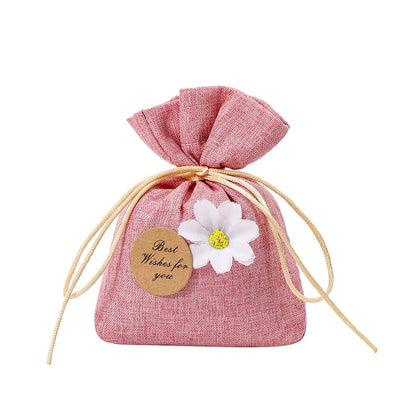 Linen Fabric Scented Sachet – Long-Lasting Fragrance & Odor Eliminator (Multiple Colors with Daisy Decor)