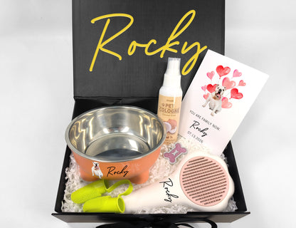 Custom Dog Welcome Home Essentials Gift Box