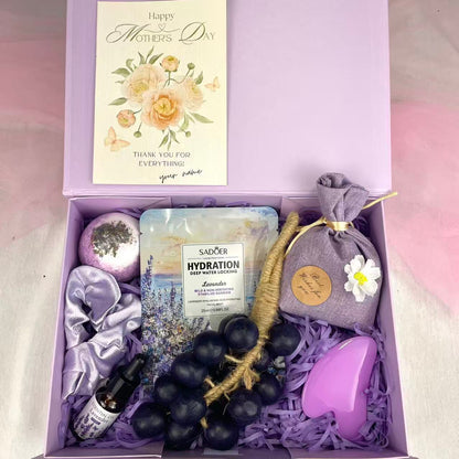 Lavender Mother's Day Spa Gift Box - Self-Care Gift Set with Face Mask, Gua Sha & Bath Bomb - image 2