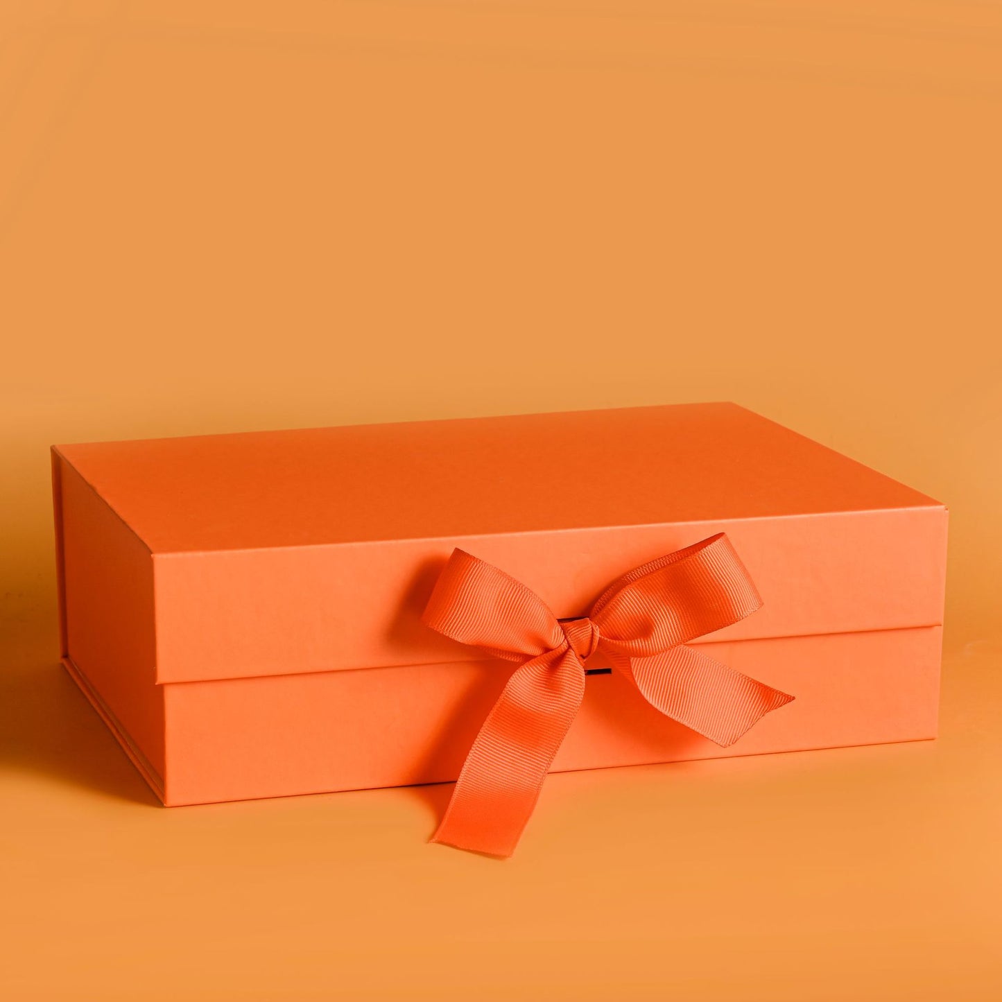 Orange Empty Gift Box (Small/Medium/Large Sizes) – With Orange Ribbon Bow