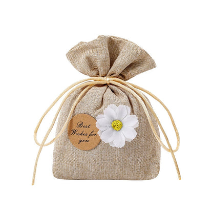Linen Fabric Scented Sachet – Long-Lasting Fragrance & Odor Eliminator (Multiple Colors with Daisy Decor)