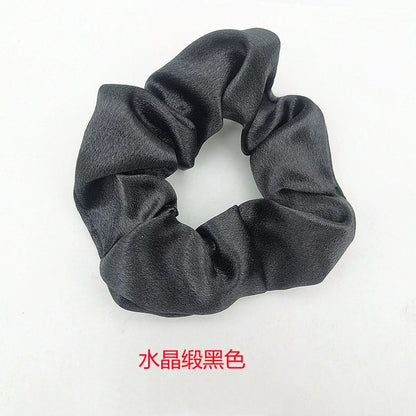 Solid-Color Crystal Satin French Retro Scrunchies – Multiple Color Options
