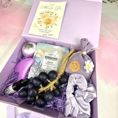 Lavender Mother's Day Spa Gift Box - Self-Care Gift Set with Face Mask, Gua Sha & Bath Bomb - image 3
