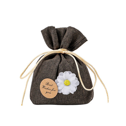 Linen Fabric Scented Sachet – Long-Lasting Fragrance & Odor Eliminator (Multiple Colors with Daisy Decor)