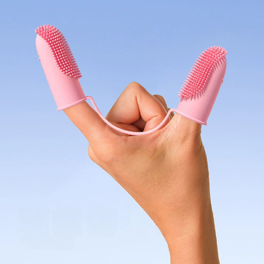 Pet Double Finger Silicone Toothbrush (Multiple Colors) – Easy Oral Care for Dogs & Cats